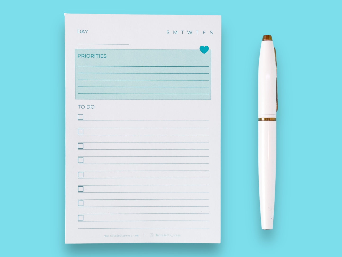 Priorities Notepad - Teal