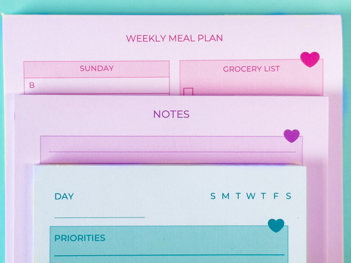 Priorities Notepad - Teal