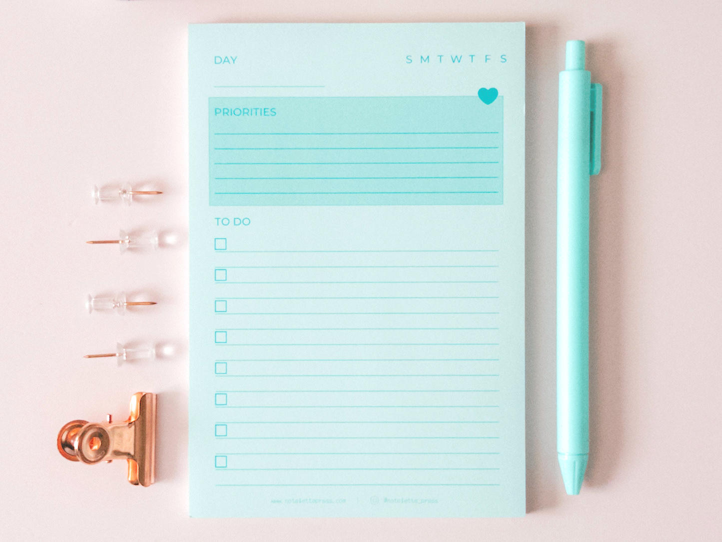 Priorities Notepad - Teal